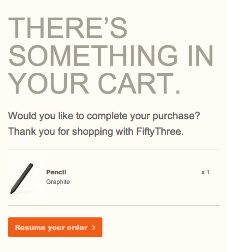 cart abandon email