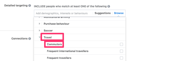 interest based facebook audiences travel