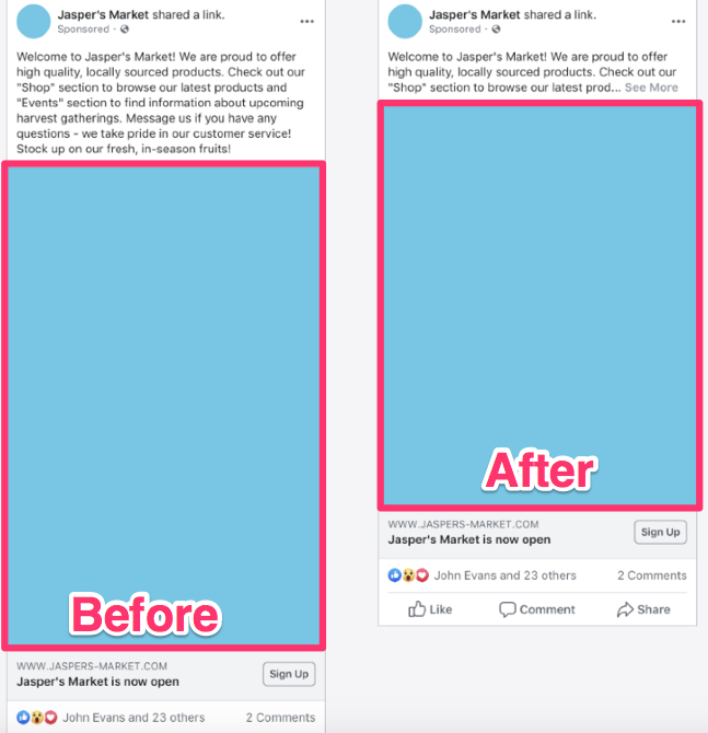 facebook ad update mobile format