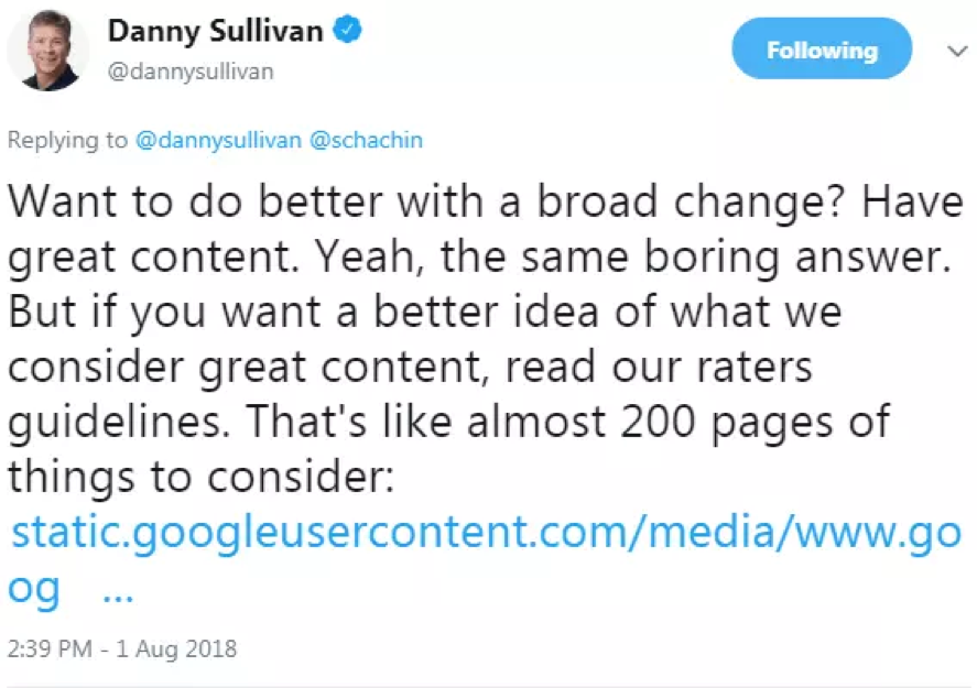 google optimise content