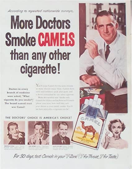 social proof vintage ad camels